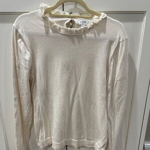 J. Crew Factory Cream Ruffle Neck Long Sleeve Blouse